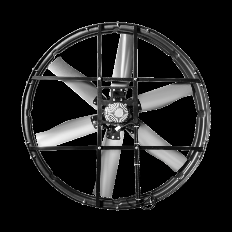 2000W 72 panel wentylator z poziomem ochrony IP55 i prędkością obrotową 345 r/min dla przemysłowych spalin